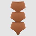 Women's High Waisted Thongs 3 Pack - Inbarely® Plus Bronze (3pack)