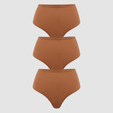 Women's High Waisted Thongs 3 Pack - Inbarely® Plus Bronze (3pack)