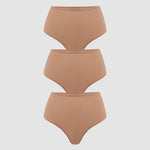 Women's High Waisted Thongs 3 Pack - Inbarely® Plus Gravel (3pack)