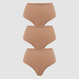 Women's High Waisted Thongs 3 Pack - Inbarely® Plus Gravel (3pack)