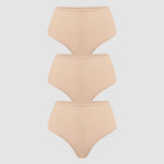 Women's High Waisted Thongs 3 Pack - Inbarely® Plus Wheat (3pack)