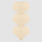 Women's High Waisted Thongs 3 Pack - Inbarely® Plus Light Oatmeal (3pack)