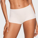 Women's Inbarely® Plus Mid Waist Boy Shorts 3 Pack Coconut White (3pack)