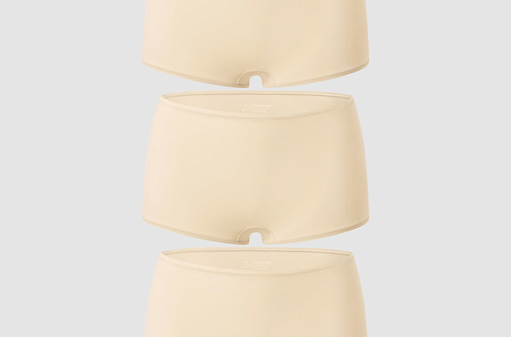 Women's Inbarely® Plus Mid Waist Boy Shorts 3 Pack Light Oatmeal (3pack)