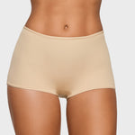 Women's Inbarely® Plus Mid Waist Boy Shorts 3 Pack Light Oatmeal (3pack)