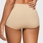 Women's Inbarely® Plus Mid Waist Boy Shorts 3 Pack Light Oatmeal (3pack)