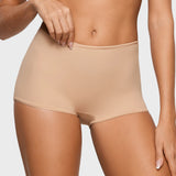 Women's Inbarely® Plus Mid Waist Boy Shorts 3 Pack Warm Beige (3pack)