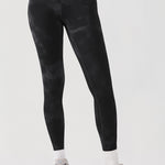 Women's Yoga Leggings 25" Black Tie Dye Flowers