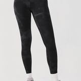Women's Yoga Leggings 25" Black Tie Dye Flowers