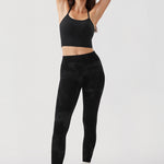 Women's Yoga Leggings 25" Black Tie Dye Flowers