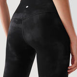 Women's Yoga Leggings 25" Black Tie Dye Flowers