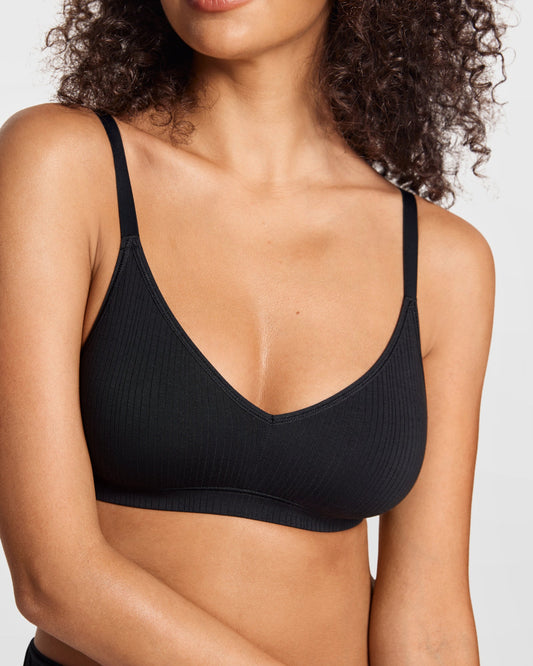 Modal Ribbed V-Neck Wireless Bralette