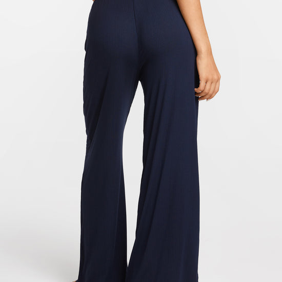 SOULVOR Wide Leg Casual Pants Deep Ocean Blue @model_info:A2
