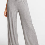 Modal Ribbed Wide Leg Casual Pants Black