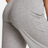Modal Ribbed Wide Leg Casual Pants Twilight Gray