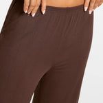 Modal Ribbed Wide Leg Casual Pants Twilight Gray