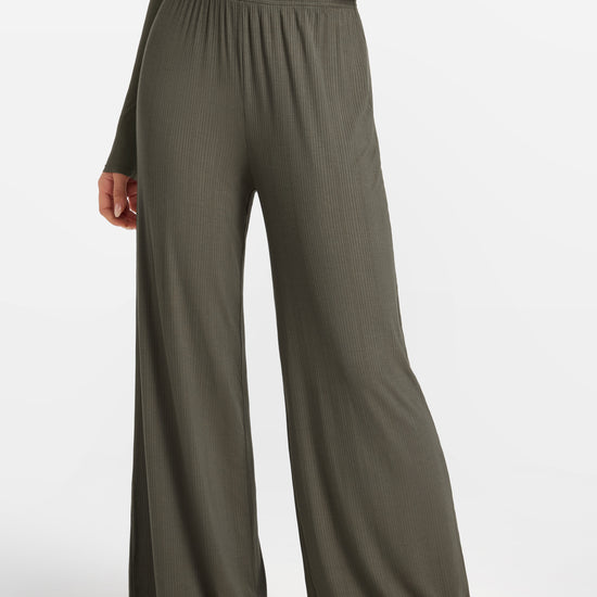 SOULVOR Wide Leg Casual Pants Deep Moss Green