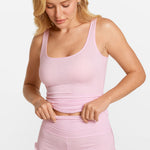Modal Ribbed Sleeveless Lounge Tank Sweet Pink
