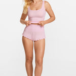 Modal Ribbed Sleeveless Lounge Tank Sweet Pink