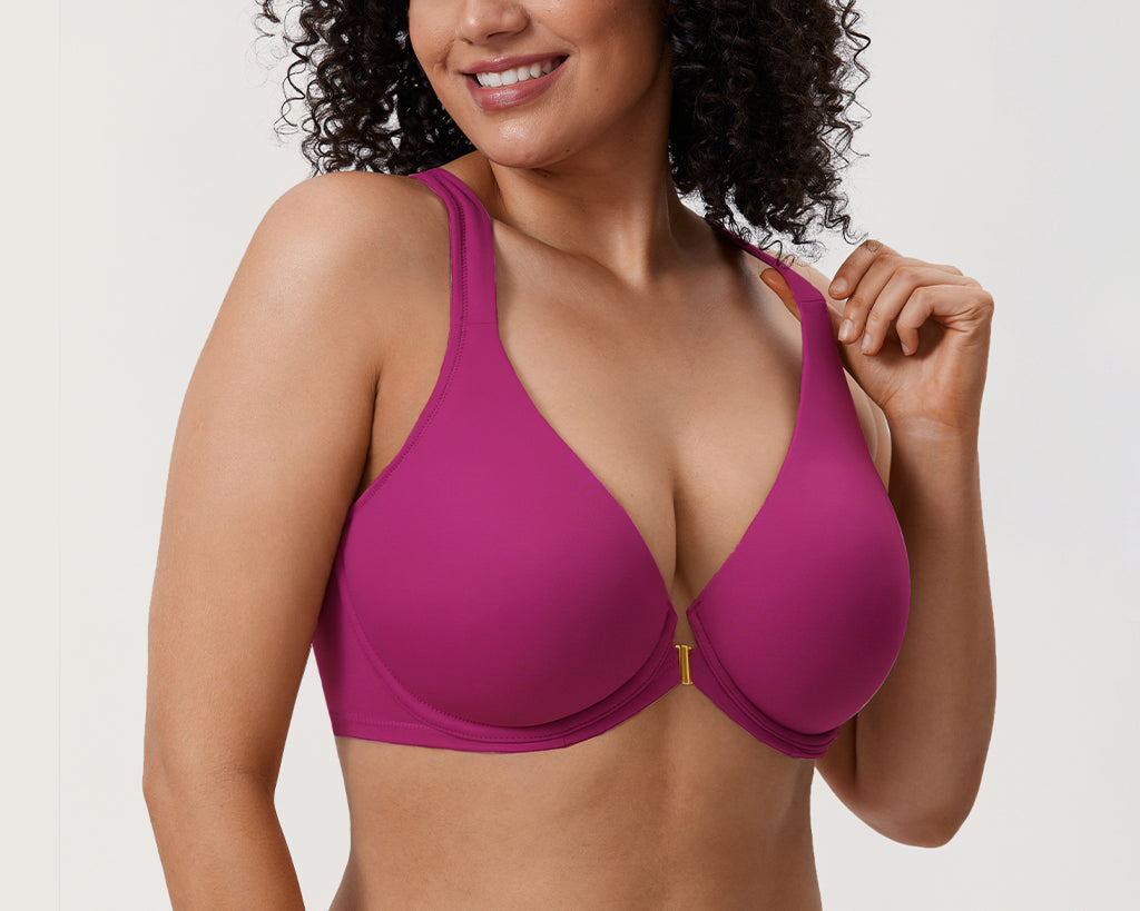 Women's Plunge Racerback Front Closure Bra Lipstick Red