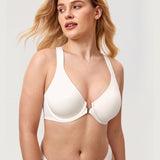 Women's Plunge Racerback Front Closure Bra Gentle Rose