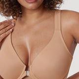 Women's Plunge Racerback Front Closure Bra Beige