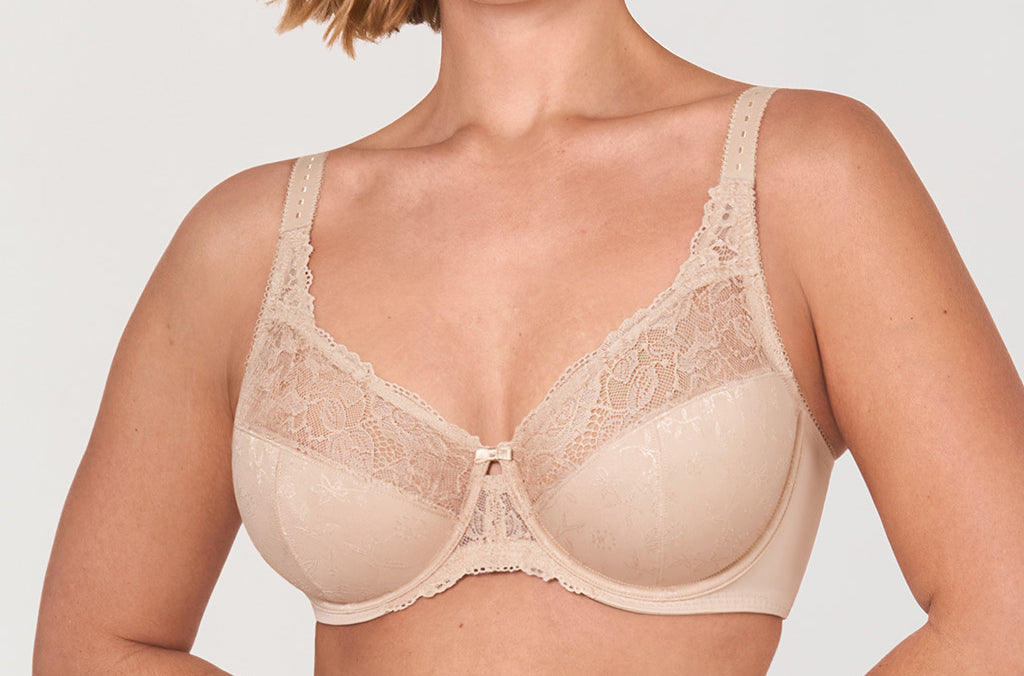 Women's Beauty Lace Bra - Unlined & Underwire Beige