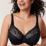 Women's Beauty Lace Bra - Unlined & Underwire Black