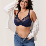 Women's Beauty Lace Bra - Unlined & Underwire Blueberry