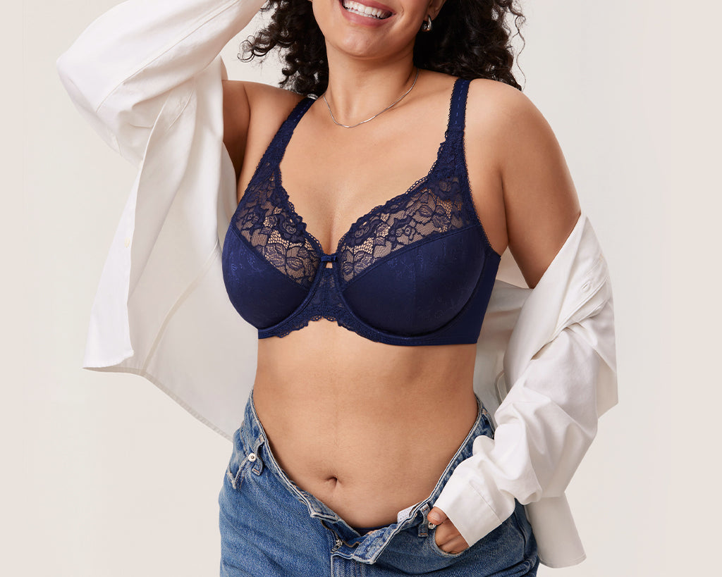 Women's Beauty Lace Bra - Unlined & Underwire Blueberry