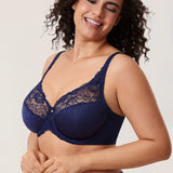 Women's Beauty Lace Bra - Unlined & Underwire Blueberry