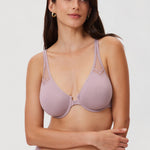 Women's Front Closure Unlined Bra - Underwire Mauve Shadows