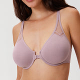 Women's Front Closure Unlined Bra - Underwire Mauve Shadows