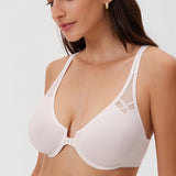 Women's Front Closure Unlined Bra - Underwire Coconut White