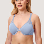 Women's Front Closure Unlined Bra - Underwire Moonlight Blue