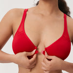 Women's Front Closure Unlined Bra - Underwire Lipstick Red