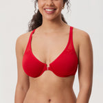 Women's Front Closure Unlined Bra - Underwire Lipstick Red