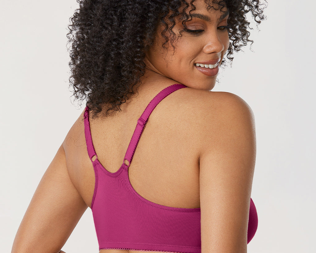 Women's Front Closure Unlined Bra - Underwire Magenta Purple