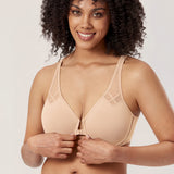 Women's Front Closure Unlined Bra - Underwire Beige