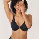 Women's Front Closure Unlined Bra - Underwire Black