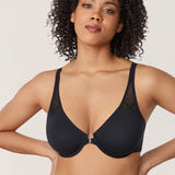 Women's Front Closure Unlined Bra - Underwire Black