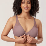Women's Front Closure Unlined Bra - Underwire Mochaccino