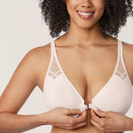 Women's Front Closure Unlined Bra - Underwire Rose White