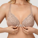 Women's Lace Front Closure Bra Pearl Champagne