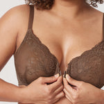 Women's Vintage Lace Front Closure Bra White