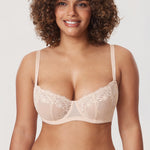 Women's Vintage Lace Balconette Bra Beige