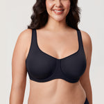 Women's Confishape® Supportive Full Coverage Bra - Underwire & Unlined Black