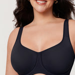 Women's Confishape® Supportive Full Coverage Bra - Underwire & Unlined Black