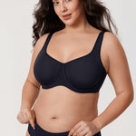 Women's Confishape® Supportive Full Coverage Bra - Underwire & Unlined Black