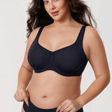 Women's Confishape® Supportive Full Coverage Bra - Underwire & Unlined Black